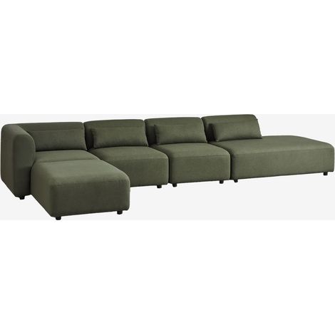 Divano componibile angolare in 4 pezzi con chaise longue destra e pouf Fogler SKLUM            