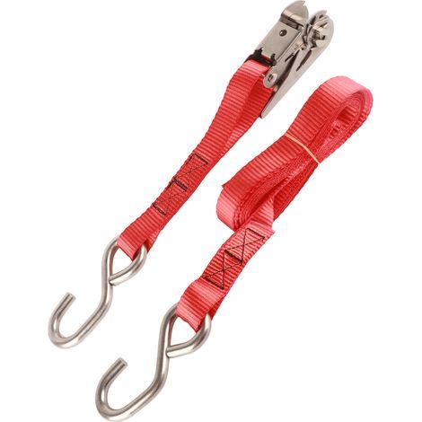 Sangles d'arrimage à cliquet, 1 pouce, 25mm, rouge, antirouille, fixation à cliquet pour le Transport de véhicules et de navires (1/5)