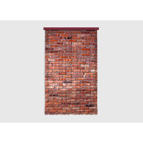 Red bricks, rideau imprimé Grand mur de briques rouge style hollandais 140x245 cm, 1 pièce (1/5)