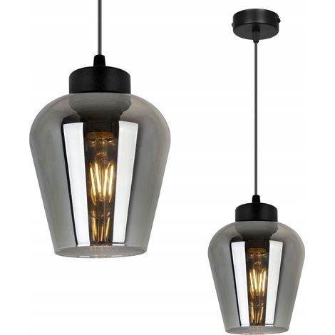 LAMPE SUSPENDU MODERNE ÉLÉGANT ABAT-JOUR EN VERRE (1/5)