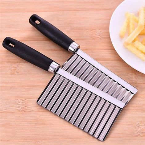 Coupe-frites en acier inoxydable pour pommes de terre, pâtes, légumes et fruits, couteau à découper ondulé, hachoir à pommes de terre, machine à frites (1/5)