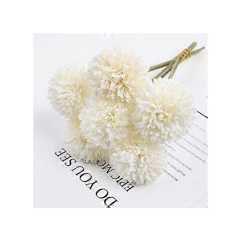 Künstliche Blumen, 6-teiliger Brautstrauß aus künstlichen Seidenblumen und künstlichen Hortensien, geeignet für die Dekoration von Haus, Garten, Party und Hochzeit