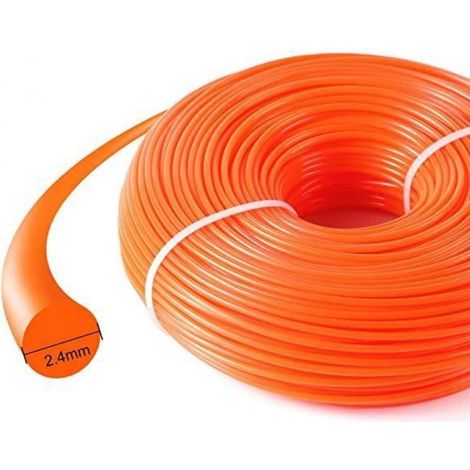 Fil Nylon pour Coupe Bordure - - DIY Bobine - 1LB 2.4100M - Orange (1/4)