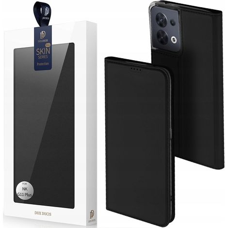 Custodia Dux Ducis Skin Pro per Oppo Reno 8 con chiusura a libro, porta carte e supporto, nera (1/5)
