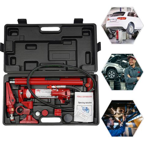 Prensa hidráulica para carrocería, bomba, gato hidráulico 4t, elevación, reparación, kits de construcción, gato hidráulico 4T rojo de metal, gato hidráulico dividido (1/4)