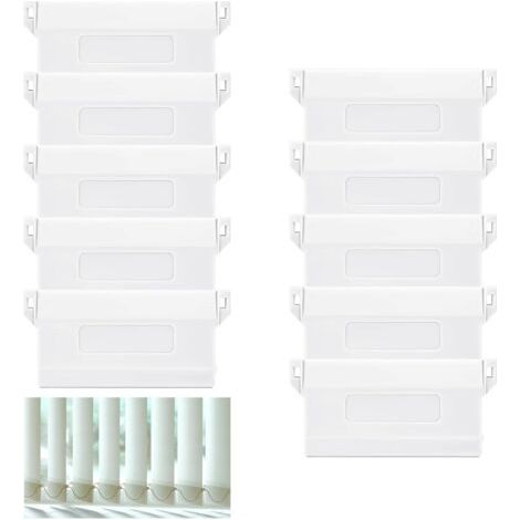 BUNTHAUS 10 Pièces Blanc Poids Aveugles Verticaux 89mm Poids pour Stores Verticaux Plaque de Lestage pour Store Californien Poids de Store Vertical Lattes (1/5)
