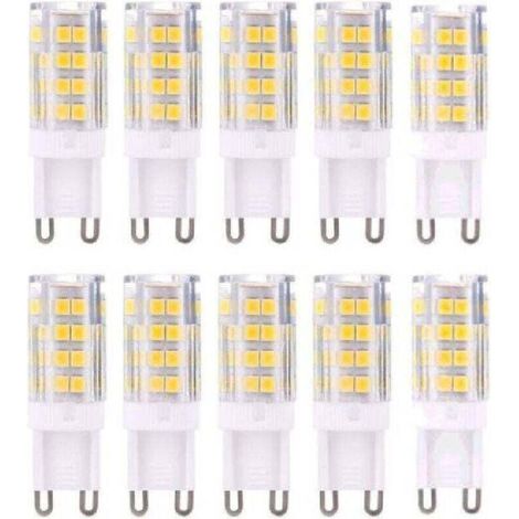 G9 LED-Lampen, warmweiß 3000 K, 5 W. Entspricht einer 40-W-Halogenlampe und 420 Lumen, nicht dimmbar, 10er-Packung.