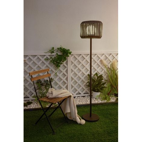Lampadaire solaire pour balcon ou jardin Noir, gris Éclairage extérieur Matère plastique, rotin, métal Solaire 3000K (1/5)