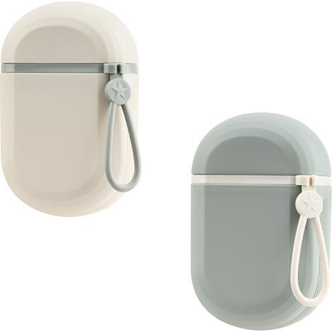 Travel soap box, solid shampoo box with lid for bathroom, gym, camping, school (green + white) 2 pieces (1/5)