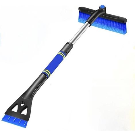 Grattoir Pare Brise Voiture - Raclette Vitre À Manche TÉlescopique en Aluminium(2 en 1) Facile À Monter, Brosse À Neige Extensible Voiture
