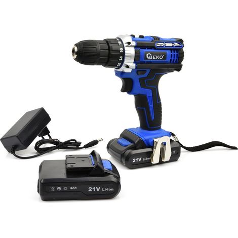 Trapano senza fili geko g80655 21V 2 batterie 2Ah (1/5)