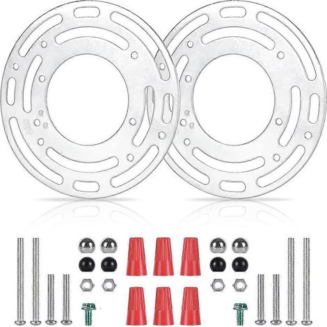 Lot de 2 supports de fixation pour luminaires plaque de fixation pour plafonnier blocs de fixation pour applique murale - Argent (1/4)