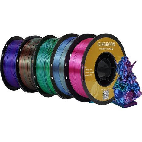 Filamento per stampante 3D, PLA setoso, compatibilità versatile, 5 kg, colore miscela seta (1/2)