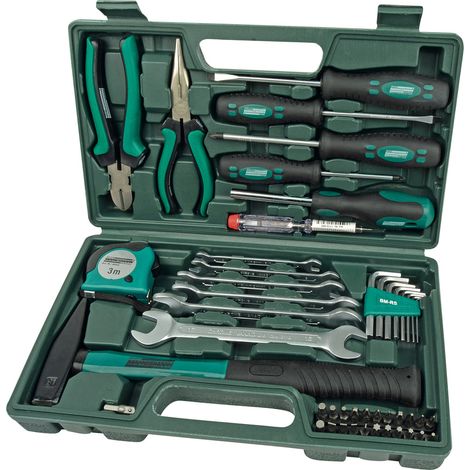 Brüder Mannesmann M29032 Heimwerker Werkzeugkoffer bestückt (L x B x H) 335 x 335 x 195 mm