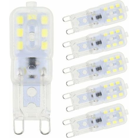 6 Pièces Ampoules LED G9 Blanc Froid 5W 6500K sans Scintillement Halogène Remplacement LED Dimmable Ampoule LED Capsule Économie d’Énergie pour Applique Murale Lustre Réfrigérateur AC 220V (1/5)