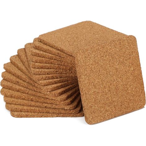 CSPARKV 16x Posavasos de corcho para bebidas - Posavasos cuadrados - Posavasos de corcho - Posavasos de corcho (016 piezas/cuadrado) (1/4)