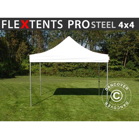 Pop up gazebo FleXtents PRO Steel 4x4 m White