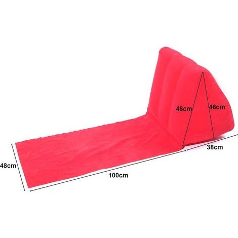 Aufblasbare dreieckige Strandmatte aus beflocktem PVC, dunkelblau, ideal für Camping und Strand. (1/5)