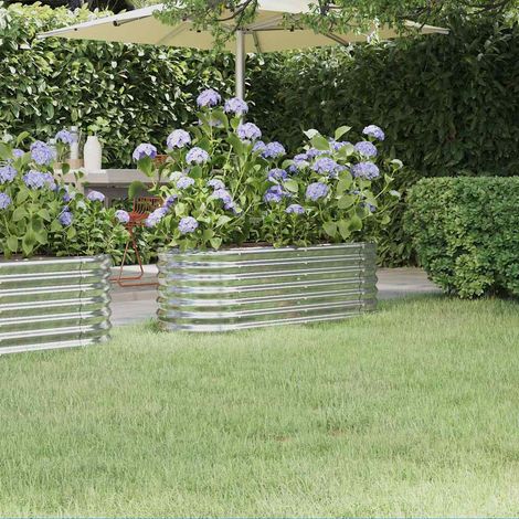 Lit surélevé de jardin Acier galvanisé Argenté (1/5)