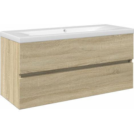Maison Exclusive - 2-tlg. Badmöbel-Set Keramik und Holzwerkstoff