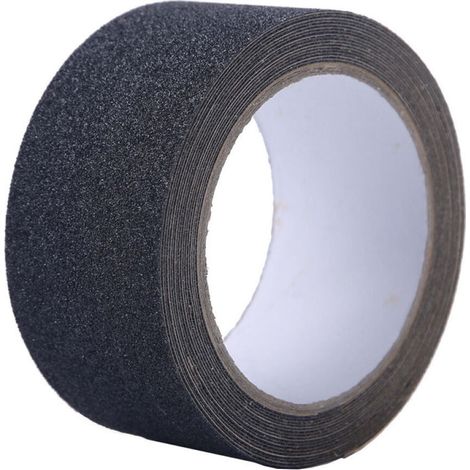 Bande Antidérapante adhésive, Forte Adhésif, Ruban Autocollant Anti-dérapante, pour Intérieur et Extérieur. Bande Sécurité, 5 cm x 5 m,Noir