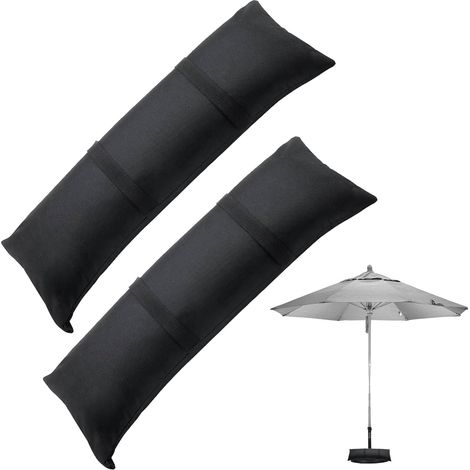 Lot de 2 Sacs de Sable pour Base de Parasol, 2 x 20 kg, vides et remplissables, Accessoires d'extérieur pour Piscine, Robustes, pour Jardin, arrière-Cour, Trampoline, Patio, Noir (1/5)