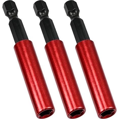 3-teiliges magnetisches Schraubendreher-Bit-Set, robuster magnetischer Bithalter, 1/4 Zoll (60 mm), magnetische Verlängerungsstange für Bohrmaschine