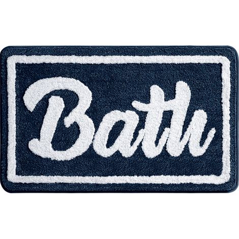Tapis de douche antidérapant, tapis de douche doux en fibre ultra fine, tapis de douche absorbant l'eau, lavable à la machine, 40 x 60 cm - bleu foncé (1/2)