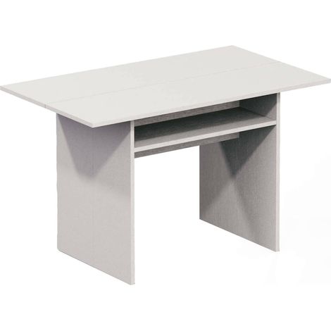 Dmora - Consolle allungabile Agrippino, Tavolo da pranzo con apertura a libro, Consolle multiuso allungabile, 100% Made in Italy, 120x70h75 cm, Bianco