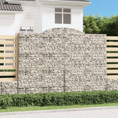 Paniers à gabions arqués 15 pcs 300x50x220/240 cm fer galvanisé