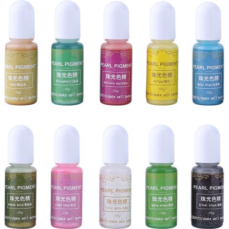 Colorants et pigments UV pour résine époxy 10 couleurs, 15 grammes, pour produits d'art et d'artisanat DIY (A) (1/5)