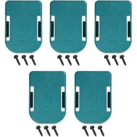 Pack de 5 Supports de Support de Batterie pour Makita également pour Bosch18V Couvercle de Batterie, Support de Support de Batterie pour Clip de Ceinture sur Le Mur de l'étagère