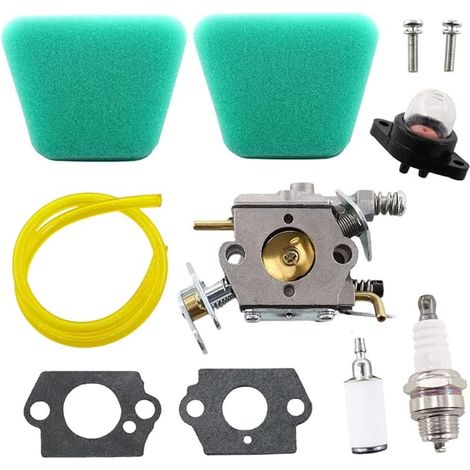 Carburateur avec filtre à air, filtre à essence, tuyau à essence pour Partner 350 351 370 371 390 420 Poulan 2050 2055 2115 2150 2175 2250 McCulloch Mac Cat 335 436 440 41 Tronçonneuse (1/5)