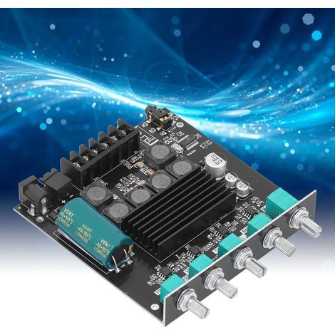 Carte d'amplificateur de subwoofer Bluetooth 5.0 DIY ZK-TB21 TPA3116D2, carte d'amplificateur audio stéréo 2.1 canaux 50W x 2 + 100W. (1/5)
