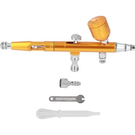 Kit de aerógrafo portátil, aerógrafo pequeño G1/8, pistola de pintura DIY, aerógrafo de latón para maquillaje, decoración de uñas y pintura (dorado). (1/5)