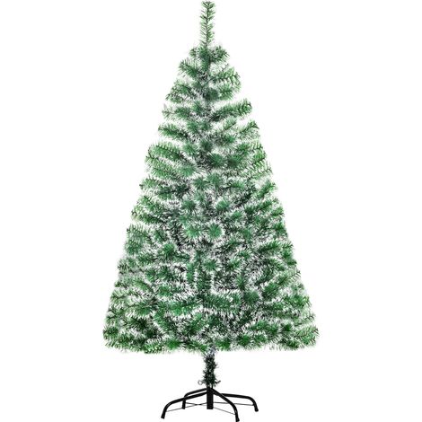 HOMCOM Albero di Natale Moderno da 416 Rami in PET e Metallo Ø75x150cm Verde (1/5)
