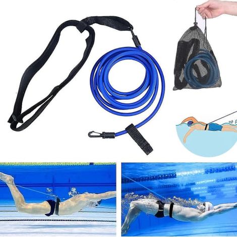 Ecleanfy - Ceinture de natation ajustable pour piscine, ceinture de résistance, ceinture de natation avec compteur de poids pour piscine, entraînement de natation suspendu (1/5)