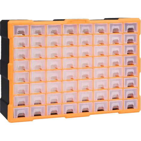 Multi-drawer Organiser with 64 Drawers 52x16x37.5 cm vidaXL
