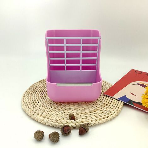 Mangeoire À Foin Pour Lapins, 2 En 1 Gam Et Râtelier À Foin Distributeur Nourriture Pour Cobayes Lapins Chinchillas Petit Animaux Domestiques (rose) (1/5)