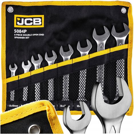 JCB Set di chiavi regolabili 8 pezzi in metallo resistente (1/3)