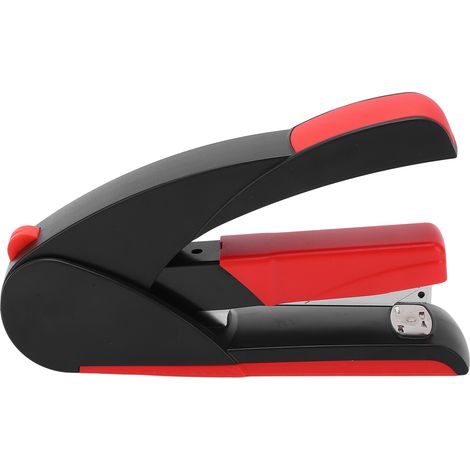 Agrafeuse 20 feuilles, 210 aiguilles, grande capacité, mini-agrafeuse économique avec bac de rangement pour aiguilles, pour bureau, 5852 Noir (Rouge) (1/5)