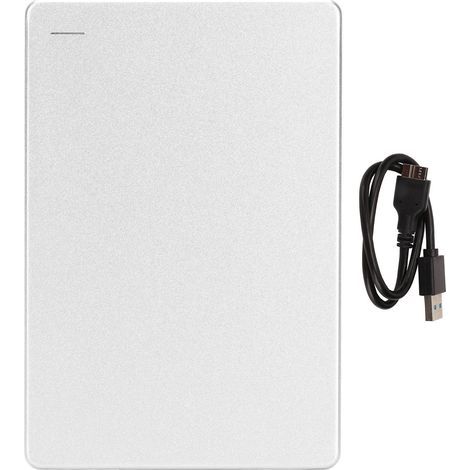 Disque dur externe portable 2,5 pouces USB 3.0 5 Gbps ultra-mince en métal argenté 80 Go pour PC Windows et Mac OS (1/4)