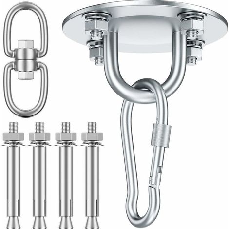 Crochet pivotant pour hamac, plaque de montage en acier inoxydable (1/5)
