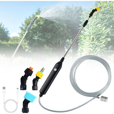 Pulvérisateur à batterie multifonction pour plantes et toitures, tuyau 5 mètres, 3 buses ajustables usage jardin cour pelouse (1/5)