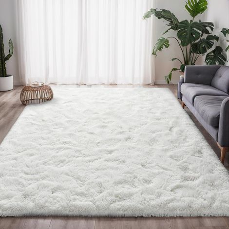 Tapis Salon Tapis Chambre 160x230CM, Dessous Antidérapant, Doux Moelleux (Blanc, 160x230cm) (1/5)