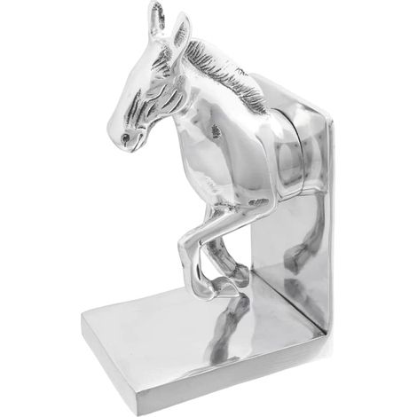 Buchstützen 2 pcs Silber 11 x 14 x 25 cm Aluminium