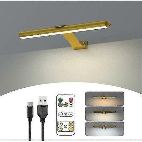 Lampe de tableau sans fil, rechargeable avec télécommande, éclairage artificiel 300 lm avec batterie, applique murale magnétique avec 3 modes (TC)
