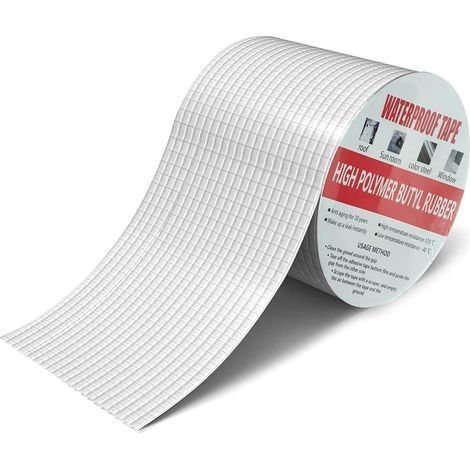 10cmX 10m Ruban Adhesif Etanche, Butyle En Aluminium Bande D'étanchéité, Bande Etancheite Autocollante, Bande Etancheite Toiture (1/5)