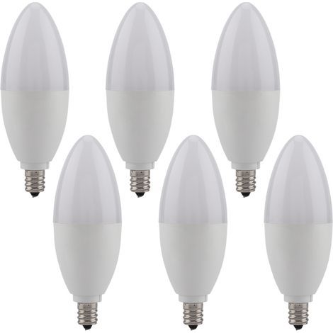 6 ampoules LED E12 pour bougies. bougeoir décoratif à lumière blanc chaud de 5 W (1/5)