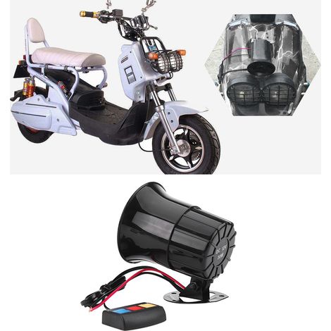 12V 30W Auto- und Motorrad-Alarmsirene, 3-Ton-Hupe, leistungsstarker Lautsprecher (1/5)
